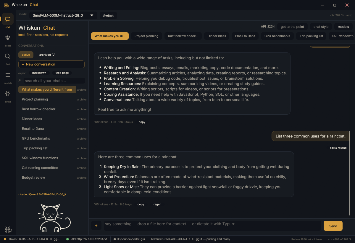Whiskurr Chat window